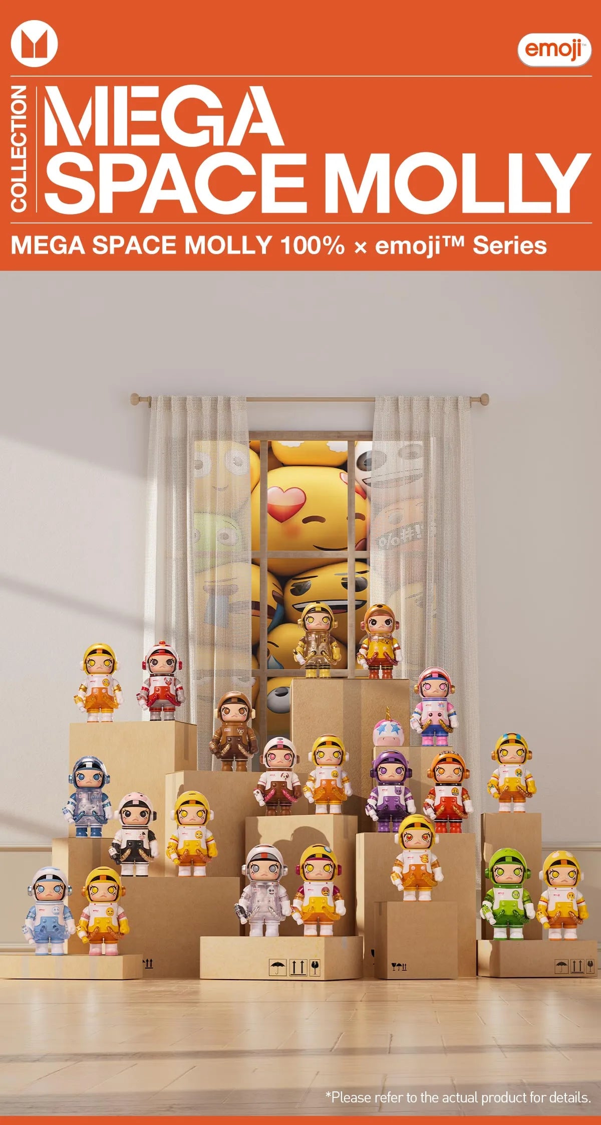 Pop Mart Mega Space Molly 100% x Emoji Series Blind Box (1 Random Box) - Nix Guide To
