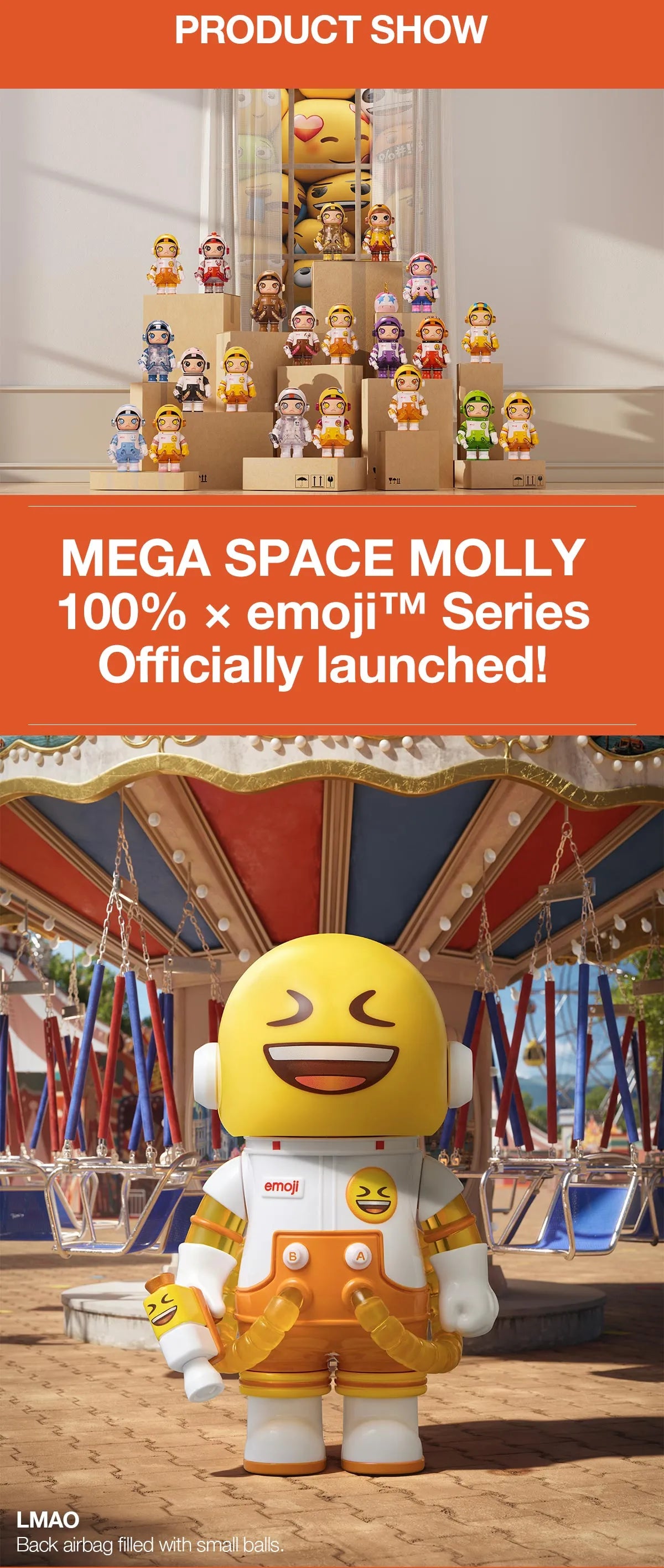 Pop Mart Mega Space Molly 100% x Emoji Series Blind Box (1 Random Box) - Nix Guide To