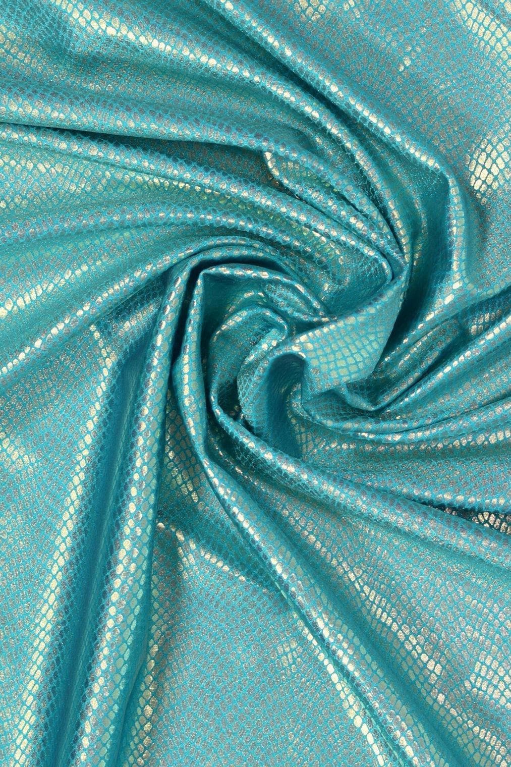 Foil Snake Print Spandex Fabric: Purple, Pink & Turquoise Metallic 4-Way Stretch - Nix Guide To