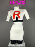 Anime Team Rocket Spandex Leather Cosplay Costume Set with Gloves and Skirt - Nix Guide To