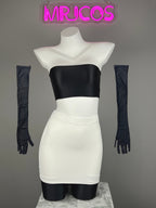 Anime Team Rocket Spandex Leather Cosplay Costume Set with Gloves and Skirt - Nix Guide To