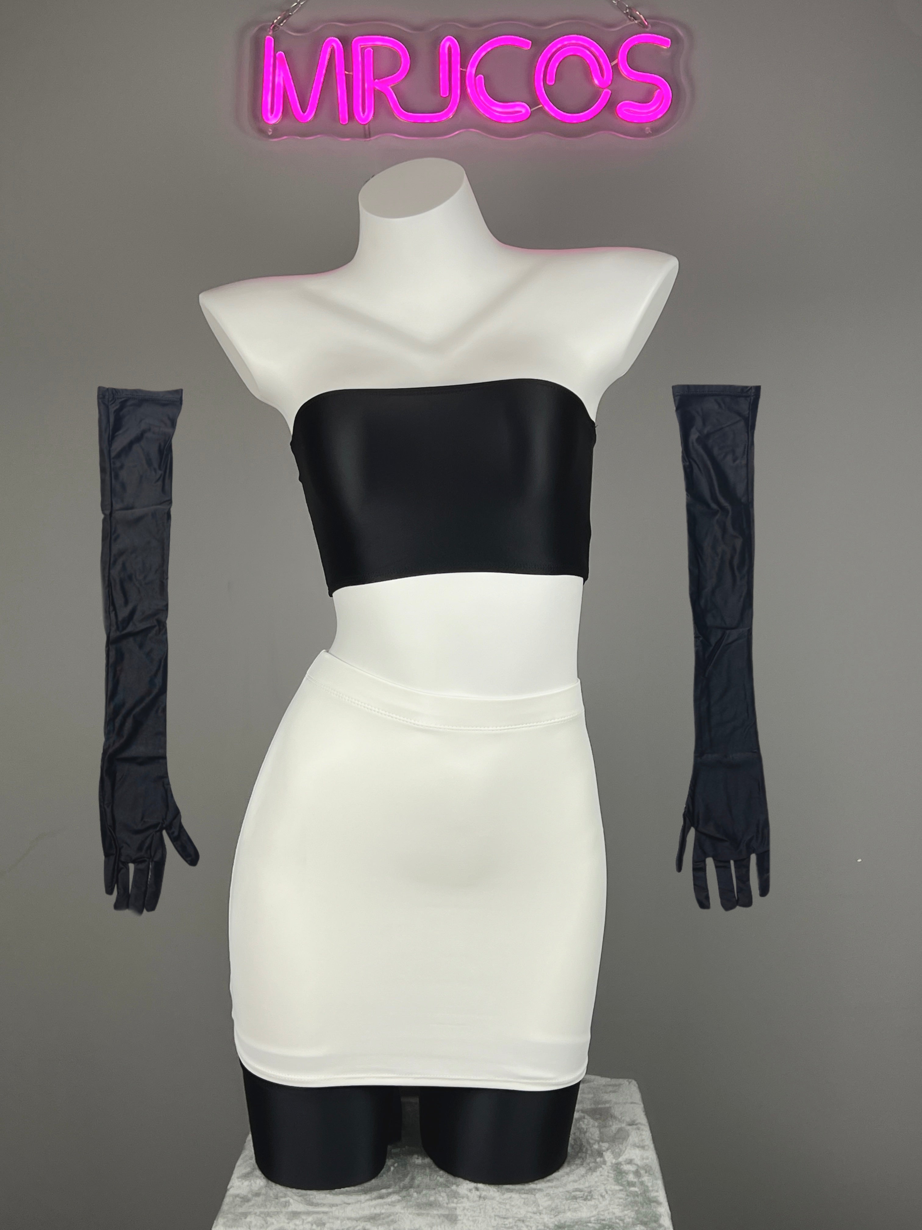 Anime Team Rocket Spandex Leather Cosplay Costume Set with Gloves and Skirt - Nix Guide To