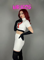Anime Team Rocket Spandex Leather Cosplay Costume Set with Gloves and Skirt - Nix Guide To