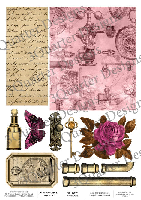 3Quarter Designs - Mini Project Sheet - Gilded Steampunk - Nix Guide To