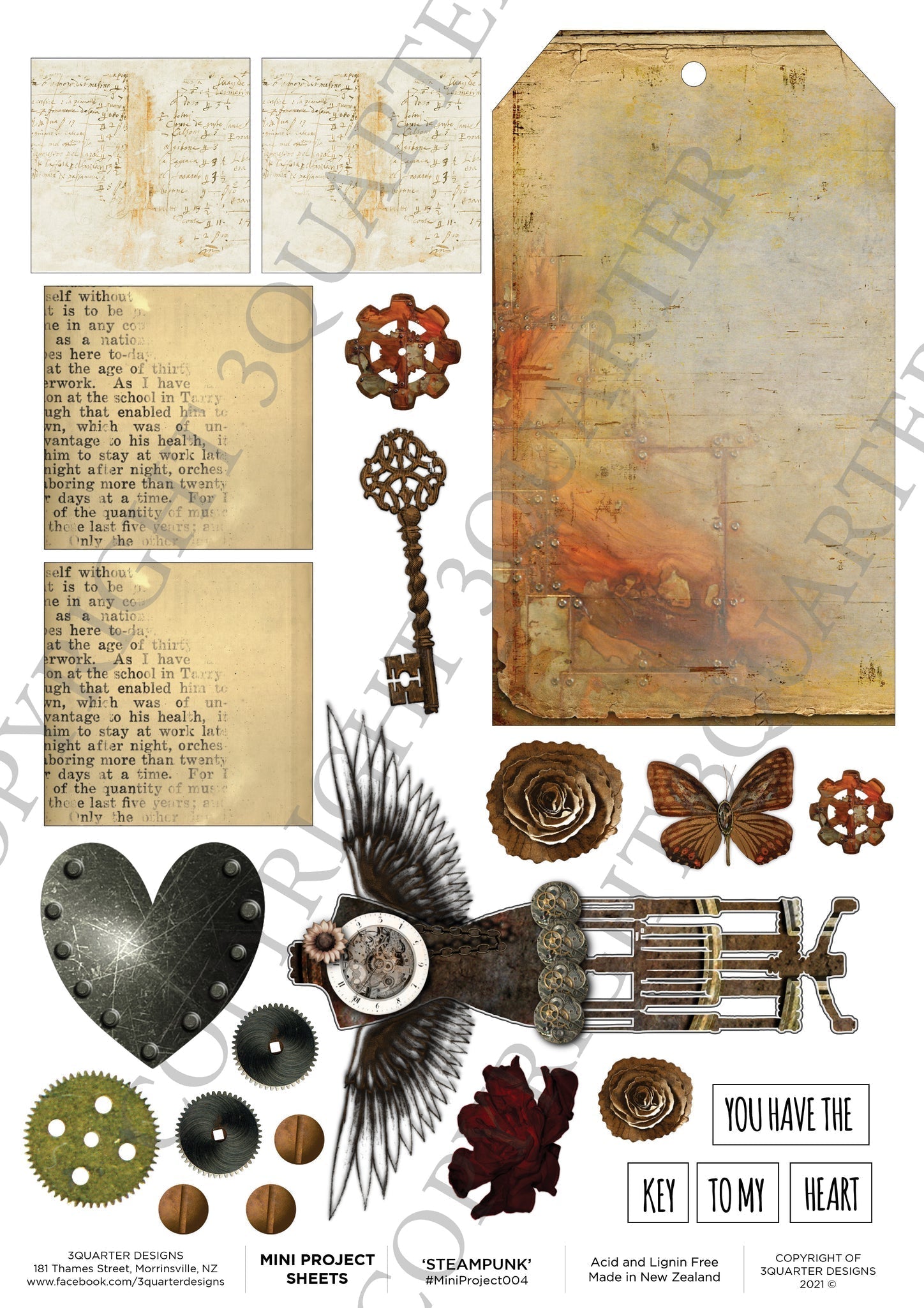 3Quarter Designs Steampunk Mini Project Sheet - Nix Guide To