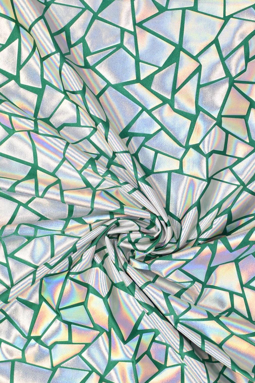 Holographic Geometric Stretch Fabric – 60” Wide Iridescent Nylon Spandex | Shiny Dancewear, Costumes, Crafts - Nix Guide To