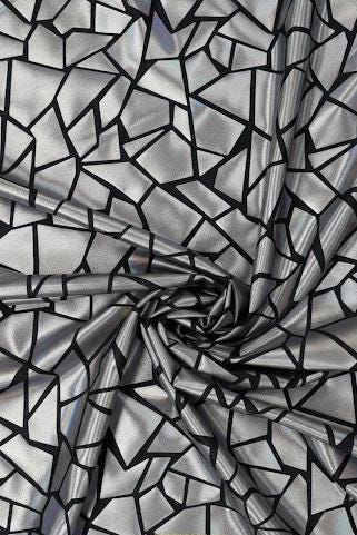 Holographic Geometric Stretch Fabric – 60” Wide Iridescent Nylon Spandex | Shiny Dancewear, Costumes, Crafts - Nix Guide To
