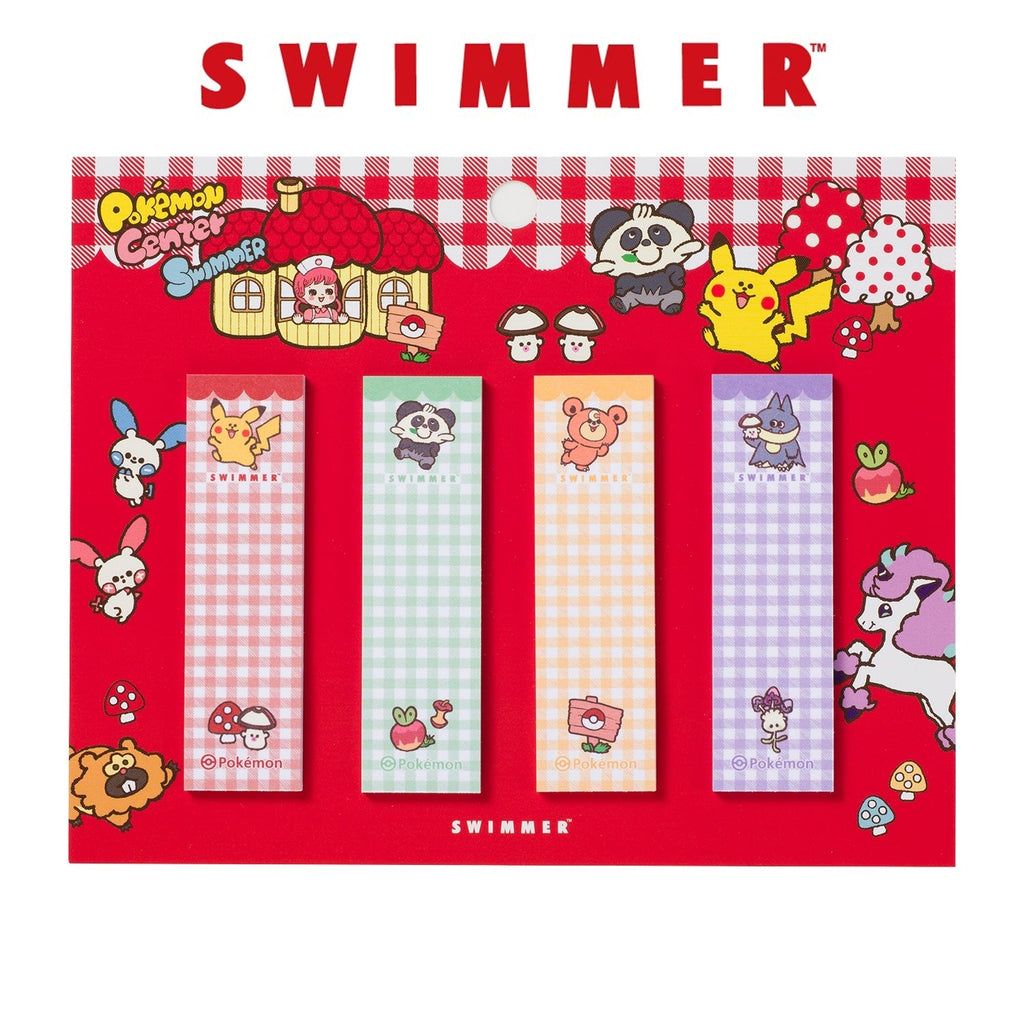 Pokemon Center SWIMMER Henteko Cute Sticky Note Set (Pokémon Center Japan)