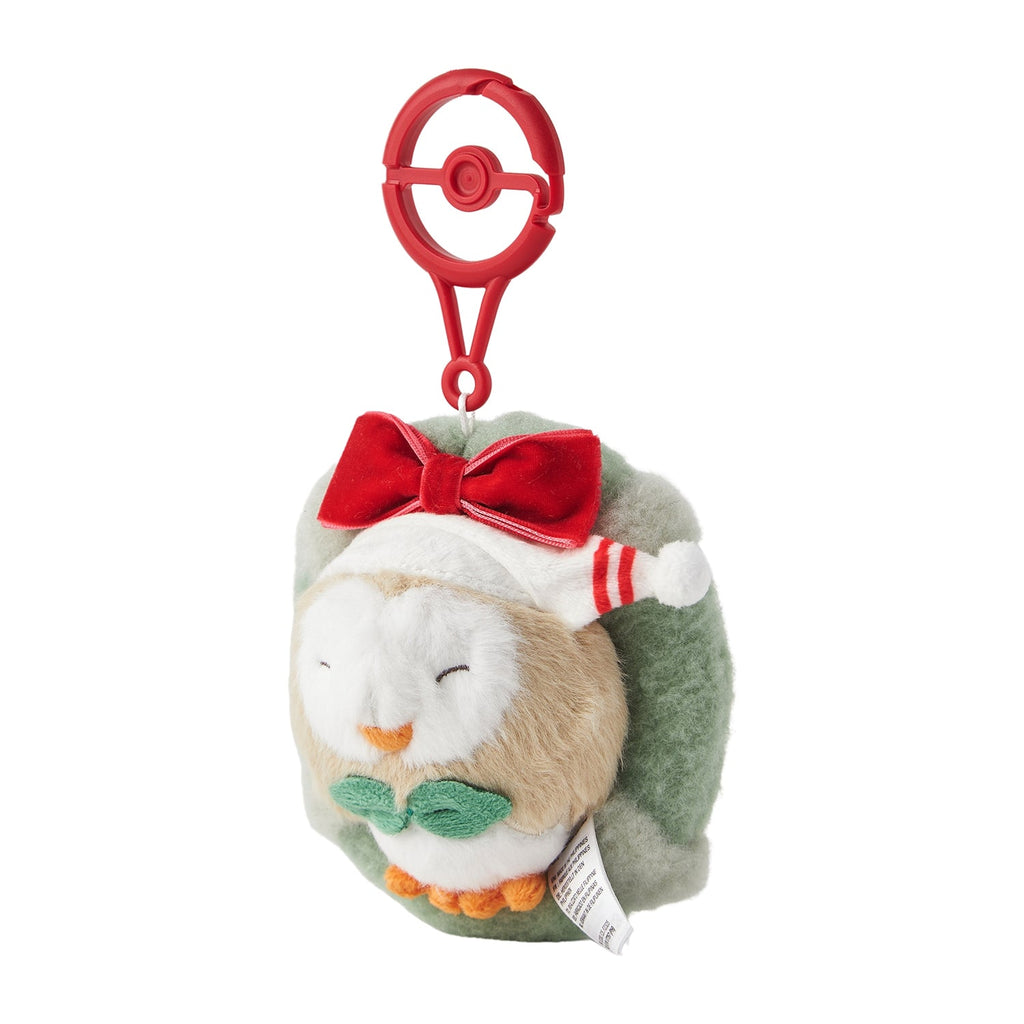 Holiday Blessing Rowlet Plushie Keychain (Pokemon Center Japan)
