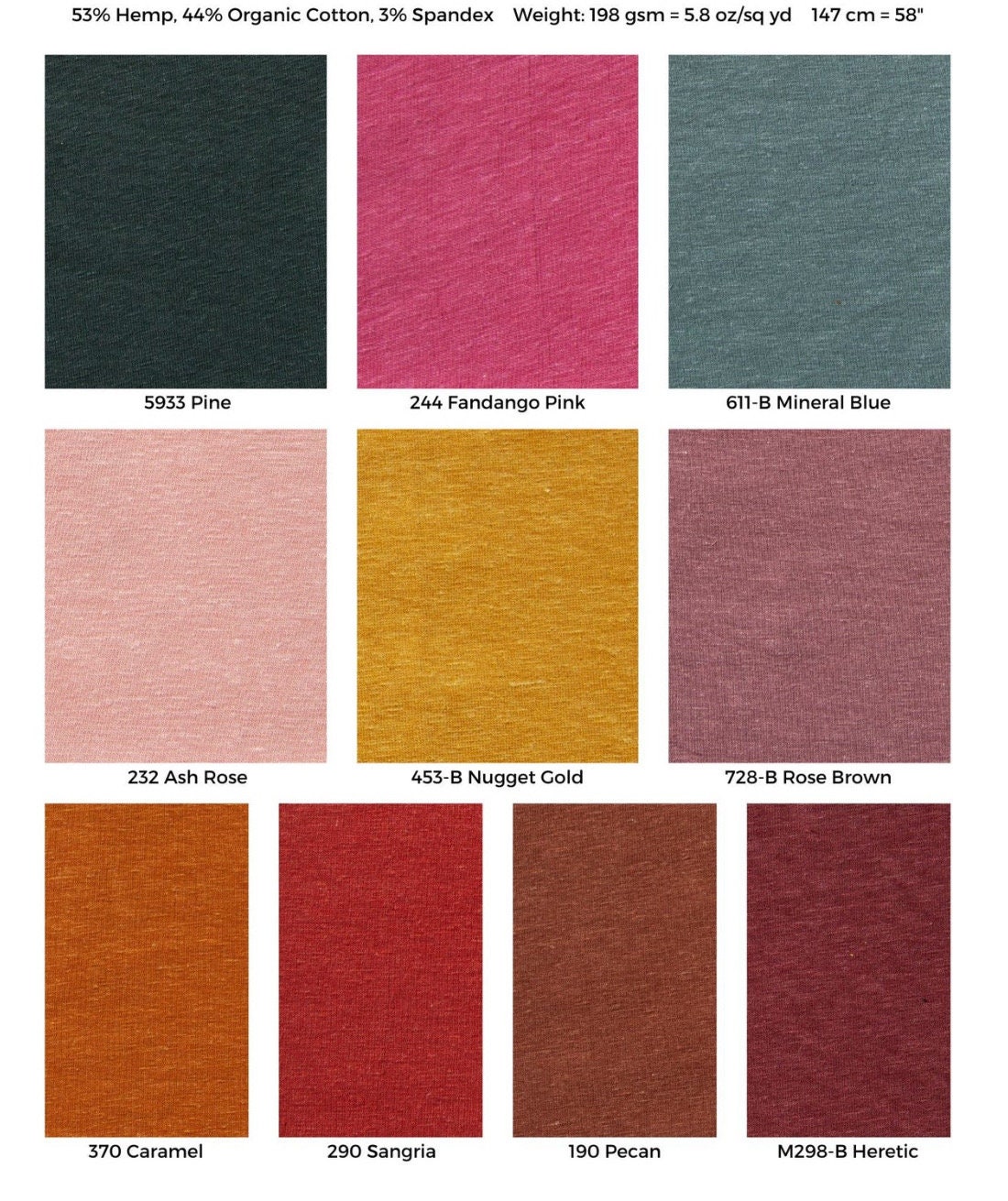 Hemp Organic Cotton Stretch Jersey Fabric - 58" Wide - Nix Guide To