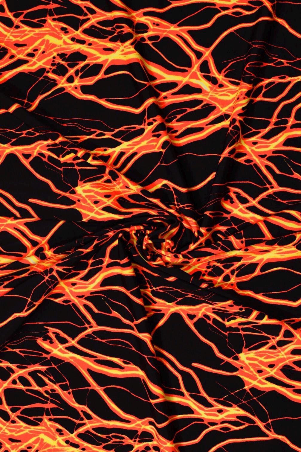Fire Lava Print Nylon Spandex Fabric: 4-Way Stretch Activewear - Nix Guide To