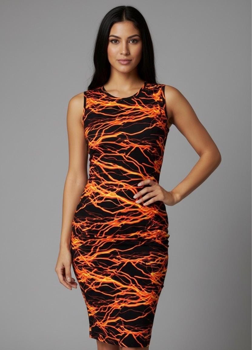 Fire Lava Print Nylon Spandex Fabric: 4-Way Stretch Activewear - Nix Guide To