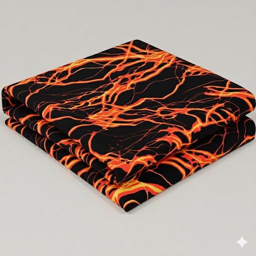 Fire Lava Print Nylon Spandex Fabric: 4-Way Stretch Activewear - Nix Guide To