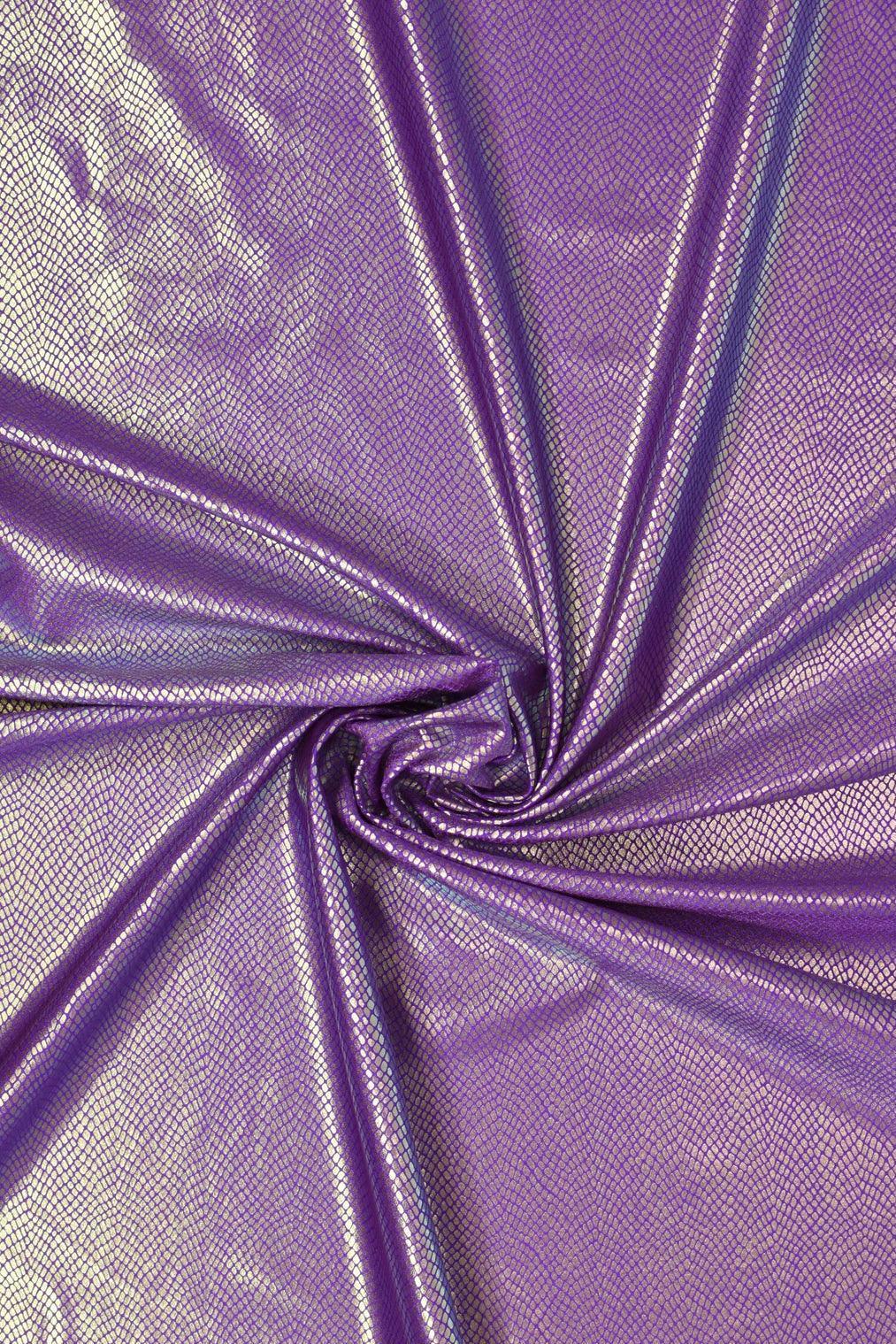 Foil Snake Print Spandex Fabric: Purple, Pink & Turquoise Metallic 4-Way Stretch - Nix Guide To
