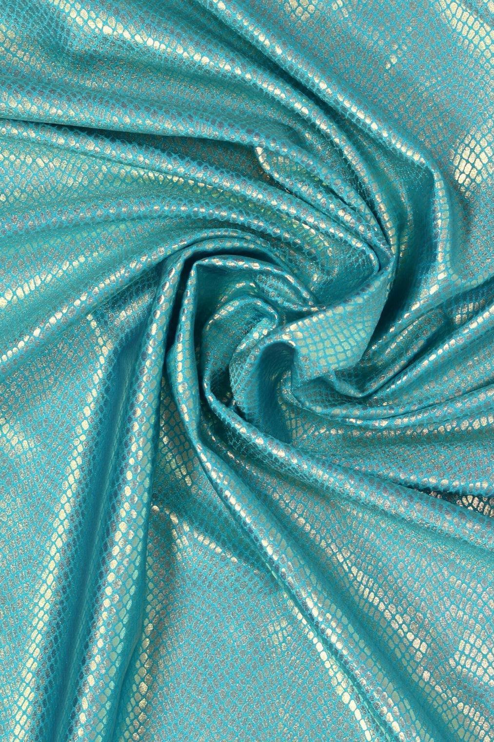 Foil Snake Print Spandex Fabric: Purple, Pink & Turquoise Metallic 4-Way Stretch - Nix Guide To