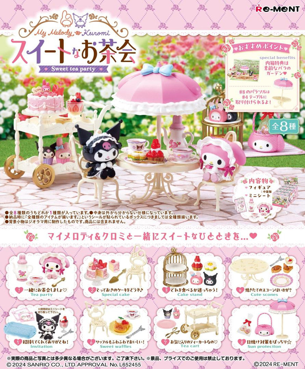 Sanrio: My Melody Kuromi Sweet Tea Party (1 Random Box) (Re-ment Blind Box) - Nix Guide To
